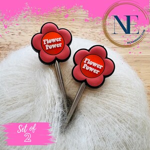 Stitch Stoppers | PEACE | love | FLOWER POWER| Needle Stoppers | Knitting Needle Point Protectors | gift for knitters | gift