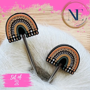 Stitch Stoppers | BOHO | RAINBOW | Needle Stoppers | Knitting Needle Point Protectors | gift for knitters | gift | knitting tools