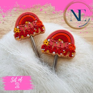 Stitch Stoppers | PEACE | STAR GROOVY | love | Needle Stoppers | Knitting Needle Point Protectors | gift for knitters | gift