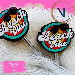 Stitch Stoppers | BEACH | VIBES | SUNGLASSES | Needle Stoppers | Knitting Needle Point Protectors | gift for knitters | gift