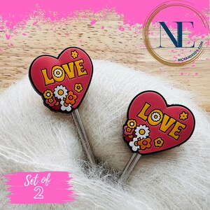 Stitch Stoppers | PEACE | LOVE | FLOWERS | Needle Stoppers | Knitting Needle Point Protectors | gift for knitters | gift