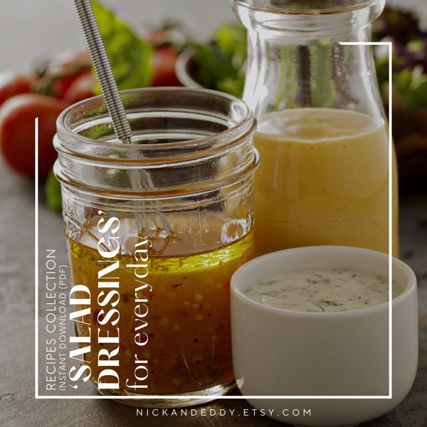 Recipe | Salad Dressings | Honey Mustard Dressing | Yogurt Dressing | Fruity Italian Dressing | by NickandEddy | Instant Download - PDF