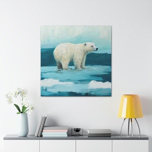 Polar Bear 6 / Canvas Gallery Wrap / Polar Bear Decorations / Polar Bear Gifts / Polar Bear Decor / Polar Bear Art / Polar Bear Wall Art