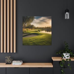 Golf Course 6 / Golf Wall Decor / Golfer Gift / Golf Course Art / Digital Golf Print / Golf Landscape Art / Canvas Gallery Wrap