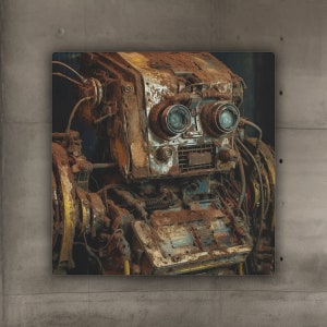 Rusty Robot 9 / Metal Art Sign / Robot Art / Robot Wall Art / Scrap Metal Robot / Recycled Robot / Retro Robot Poster / Robot Decor