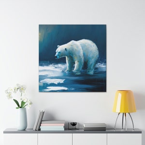 Polar Bear 5 / Canvas Gallery Wrap / Polar Bear Decorations / Polar Bear Gifts / Polar Bear Decor / Polar Bear Art / Polar Bear Wall Art