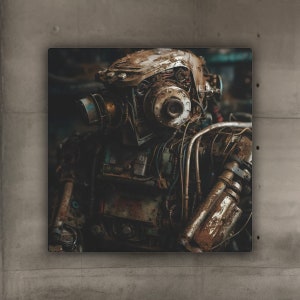 Rusty Robot 2 / Metal Art Sign / Robot Art / Robot Wall Art / Scrap Metal Robot / Recycled Robot / Retro Robot Poster / Robot Decor