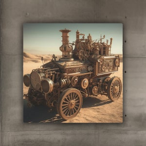 Steampunk Vehicles 9 / Metal Art Sign / Steampunk Wall Art / Steampunk Art Print / Steampunk Machine / Steampunk Design / Steampunk Metal