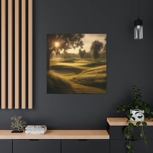 Golf Course 10 / Golf Wall Decor / Golfer Gift / Golf Course Art / Digital Golf Print / Golf Landscape Art / Canvas Gallery Wrap