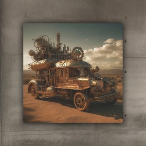 Steampunk Vehicles 5 / Metal Art Sign / Steampunk Wall Art / Steampunk Art Print / Steampunk Machine / Steampunk Design / Steampunk Metal