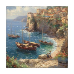 Sicilian Coast 3 / Canvas Gallery Wrap / Sicilian Art / Sicilian Wall Art / Sicilian Home Decor / Sicily Wall Art / Sicily Print