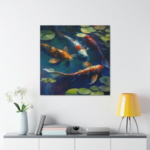 Colorful Koi 1 / Canvas Gallery Wraps / Koi Fish / Fish Koi Decor / Koi Fish Painting / Koi Fish Art / Koi Fish Wall Art / Fish Art Print