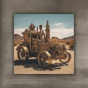 Steampunk Vehicles 8 / Metal Art Sign / Steampunk Wall Art / Steampunk Art Print / Steampunk Machine / Steampunk Design / Steampunk Metal
