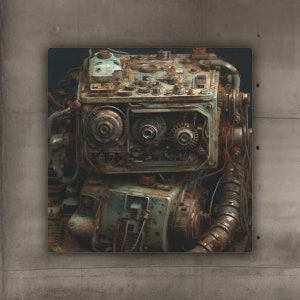 Rusty Robot 11 / Metal Art Sign / Robot Art / Robot Wall Art / Scrap Metal Robot / Recycled Robot / Retro Robot Poster / Robot Decor