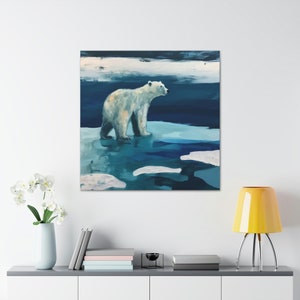 Polar Bear 2 / Canvas Gallery Wrap / Polar Bear Decorations / Polar Bear Gifts / Polar Bear Decor / Polar Bear Art / Polar Bear Wall Art