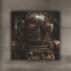 Rusty Robot 7 / Metal Art Sign / Robot Art / Robot Wall Art / Scrap Metal Robot / Recycled Robot / Retro Robot Poster / Robot Decor