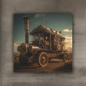 Steampunk Vehicles 7 / Metal Art Sign / Steampunk Wall Art / Steampunk Art Print / Steampunk Machine / Steampunk Design / Steampunk Metal