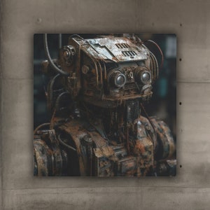 Rusty Robot 12 / Metal Art Sign / Robot Art / Robot Wall Art / Scrap Metal Robot / Recycled Robot / Retro Robot Poster / Robot Decor