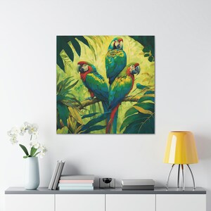 Parrot Painting 12 / Canvas Gallery Wraps / Parrot Art / Parrot Print / Parrot Decor / Tropical Bird Art / Jungle Wall Art