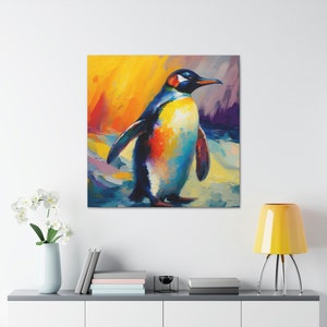 Playful Penguins 2 / Canvas Gallery Wrap / Penguin Wall Art / Penguin Gifts / Penguin Art / Penguin Painting / Penguin Print / Penguin Decor