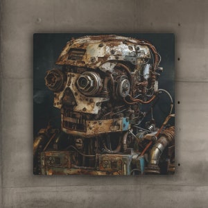 Rusty Robot 4 / Metal Art Sign / Robot Art / Robot Wall Art / Scrap Metal Robot / Recycled Robot / Retro Robot Poster / Robot Decor
