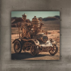 Steampunk Vehicles 2 / Metal Art Sign / Steampunk Wall Art / Steampunk Art Print / Steampunk Machine / Steampunk Design / Steampunk Metal