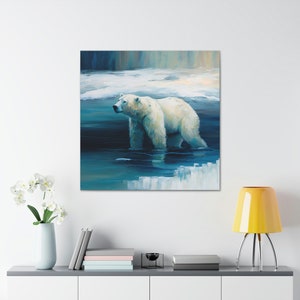 Polar Bear 1 / Canvas Gallery Wrap / Polar Bear Decorations / Polar Bear Gifts / Polar Bear Decor / Polar Bear Art / Polar Bear Wall Art