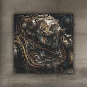 Rusty Robot 3 / Metal Art Sign / Robot Art / Robot Wall Art / Scrap Metal Robot / Recycled Robot / Retro Robot Poster / Robot Decor