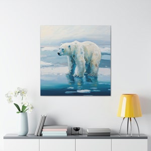 Polar Bear 8 / Canvas Gallery Wrap / Polar Bear Decorations / Polar Bear Gifts / Polar Bear Decor / Polar Bear Art / Polar Bear Wall Art