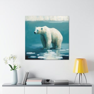 Polar Bear 3 / Canvas Gallery Wrap / Polar Bear Decorations / Polar Bear Gifts / Polar Bear Decor / Polar Bear Art / Polar Bear Wall Art