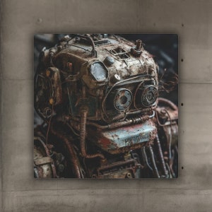 Rusty Robot 10 / Metal Art Sign / Robot Art / Robot Wall Art / Scrap Metal Robot / Recycled Robot / Retro Robot Poster / Robot Decor