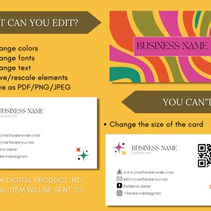 Retro Business Card Template, Editable &amp; Printable Business Card Design ...