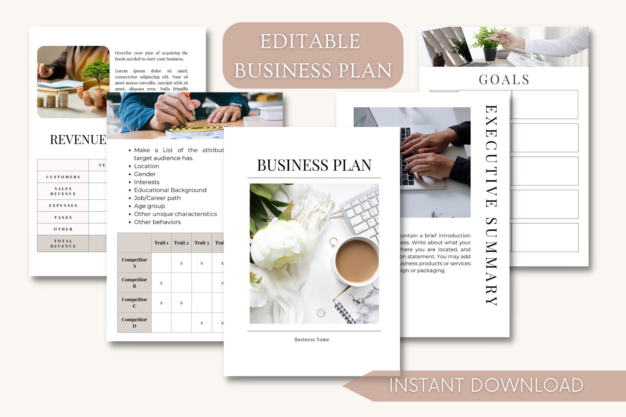 Editable Business Plan Template, Small Business Plan, Start-up Business ...