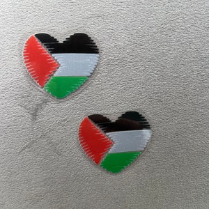 Palestine Heart Decal | Palestine Flag | Vinyl Decal Sticker | UV DTF Transfer