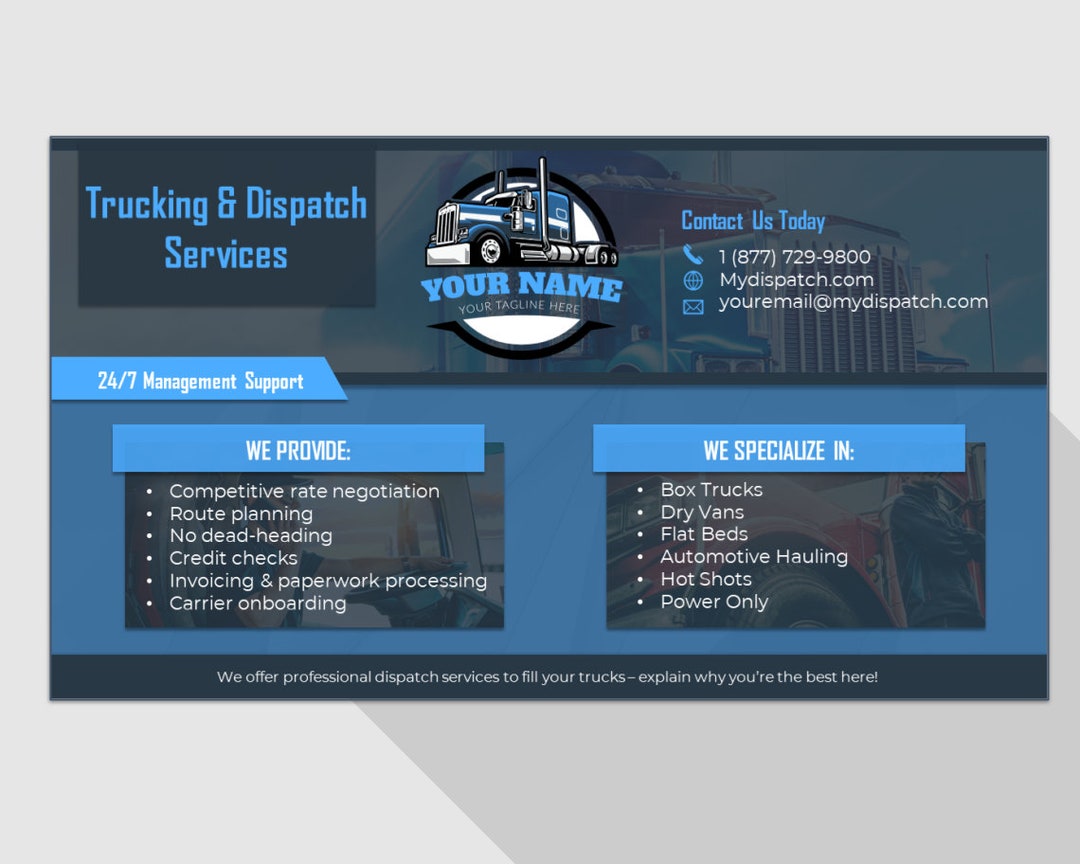 Dispatch Rider Flayers Dispatch Flyer Freight Dispatcher Trucking Flyer Digital Social Media ...