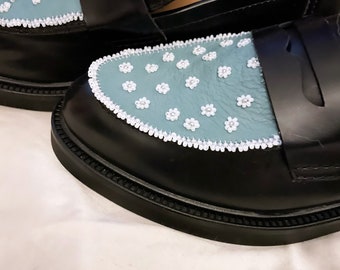 Teal & Black Beaded Loafer