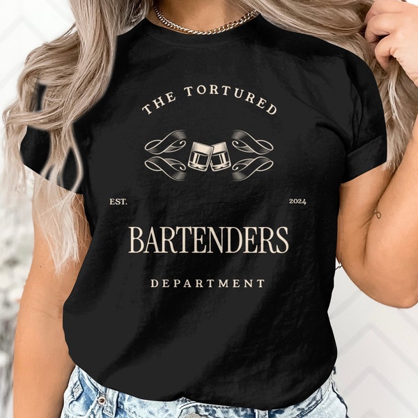 The Tortured Bartenders Department T-Shirt, Sweater, Hoodie, Vintage Barware Tee, Unique Bartender Gift, Hip Bar Staff Uniform