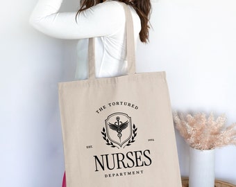 Tortured Nurses Department Est. 2024 Emblem Tote Bag - Professional Nurse Gift, Stylish Durable Shopping Bag