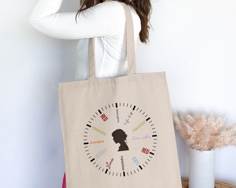 Taylor Swift geïnspireerd silhouet Tote Bag, songtitels en songteksten, muziekliefhebber cadeau, fan merchandise