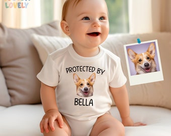 Protected by Pets, Onesie, Digital Custom Dogs and Cats, Bodysuit, Baby Girl, Baby Boy, Toddler Shirt, Announcement