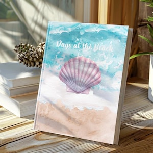 Personalized Journal - Seashell on the Shore - Days at the Beach Journal - Summer Journal - Vacation Journal - Coastal Aesthetic