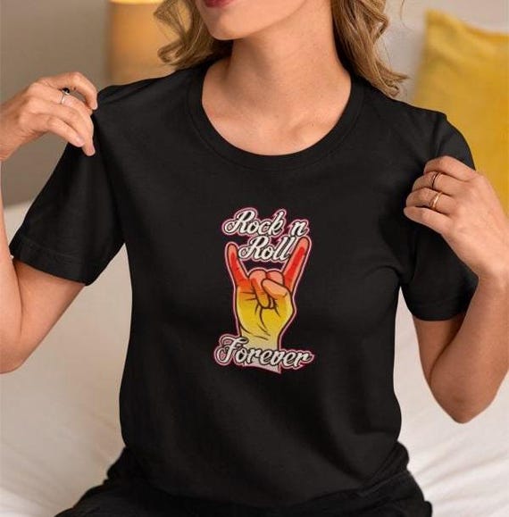 Rock N Roll Forever Tee Classic Rock Shirt Vintage Rock Band T shirt Retro Rock Graphic Tee for Concerts and Festivals Etsy