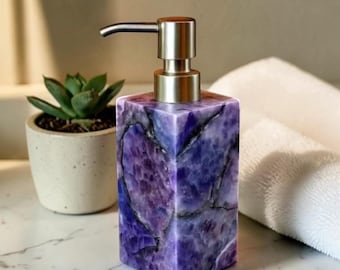 Amethyst Soap Dispenser - Bathroom Accessories - Hand Soap Dispenser - Amethyst Lotion Pump - Soap Pump for Home - Bathroom Soap Dispenser
