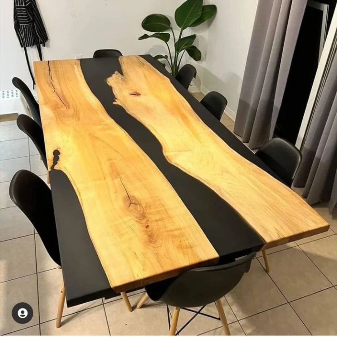 Epoxy Dining Table Epoxy Table Black Epoxy Table River Etsy Australia