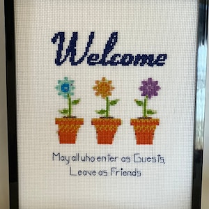 Welcome cross stitch pattern