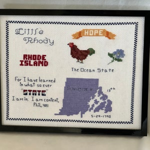 State of Rhode Island cross stitch pattern