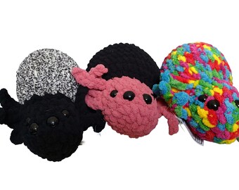 crocheted spooky spider plushie