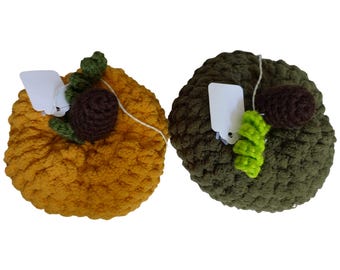 Juego de decoración de calabazas de ganchillo — Decoración otoñal — Calabazas amigurumi hechas a mano para el hogar y para regalar