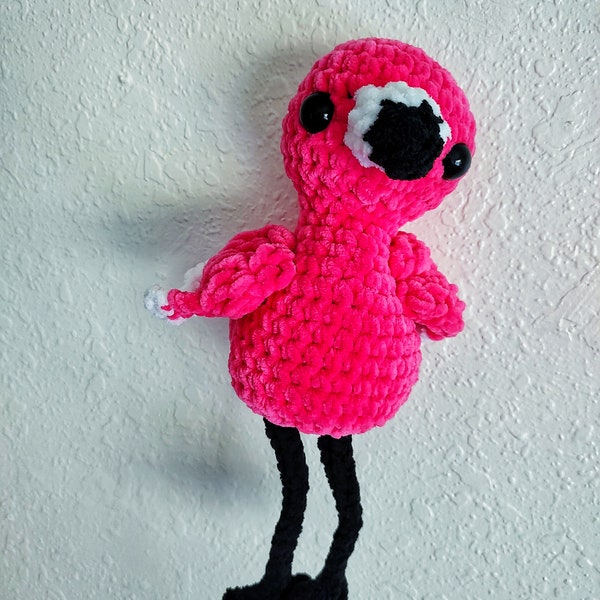 Pink flamingo plushies- handmade- crocheted