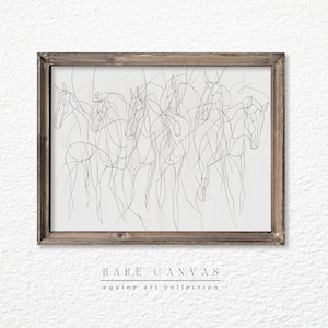 Pferd Line Art | Abstrakte Pferde Poster | Pferd Kunst | Bleistift Zeichnung | Pferde Skizze | Pferde Poster | Wand Kunst Druck | Druckbare Datei |